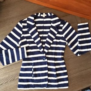 Nautical Striped Cotton Blazer